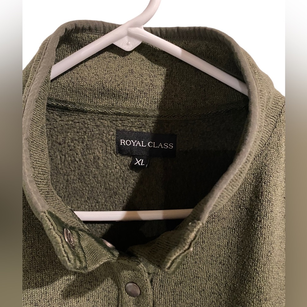 Royal Class men's Marled Top size XL green. 1/4 Button Long Sleeve - Picture 3 of 5
